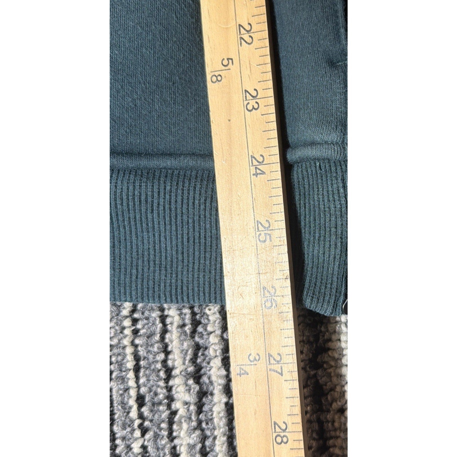 Athleta size M Medium Cozy Karma 1/2 Zip Sweatshirt Teal Stretch Pockets