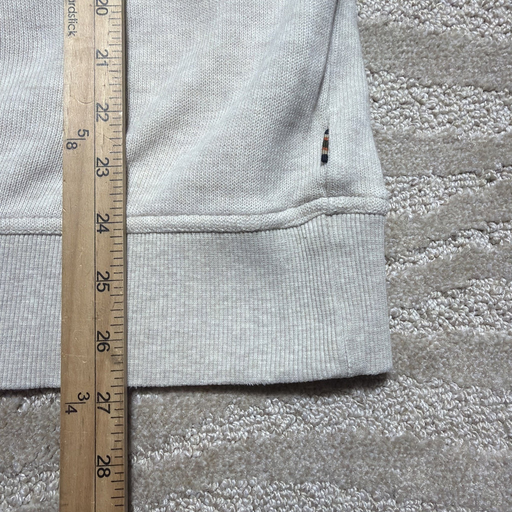 Eddie Bauer Quarter Zip Pullover Sweater Mens XL Beige Cotton Mock Neck