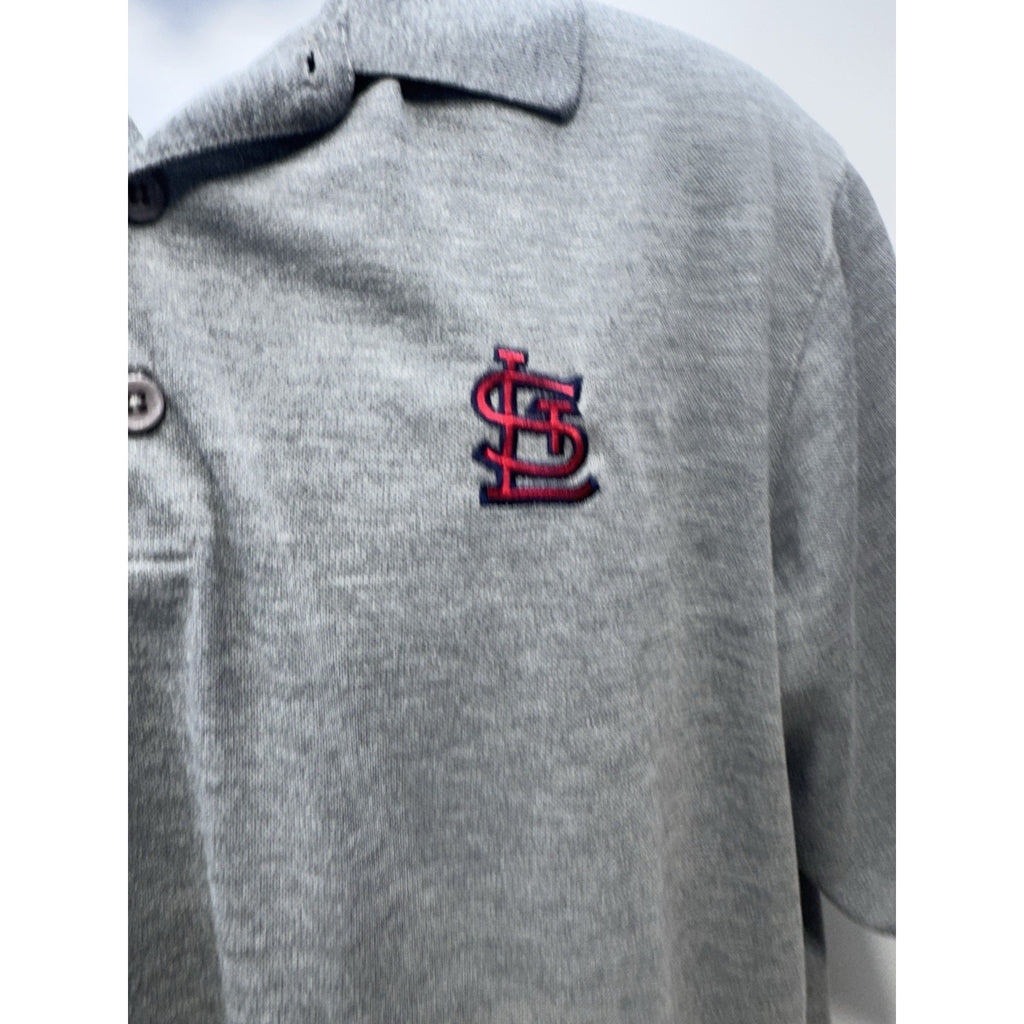 St. Louis Cardinals Antigua Gray Short Sleeve Polo Shirt Men’s Size Large