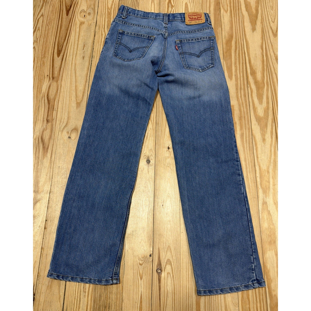 Levi's 505 Adjustable Elastic Waist Blue Jeans Stretch Boy’s Size 12 26x28