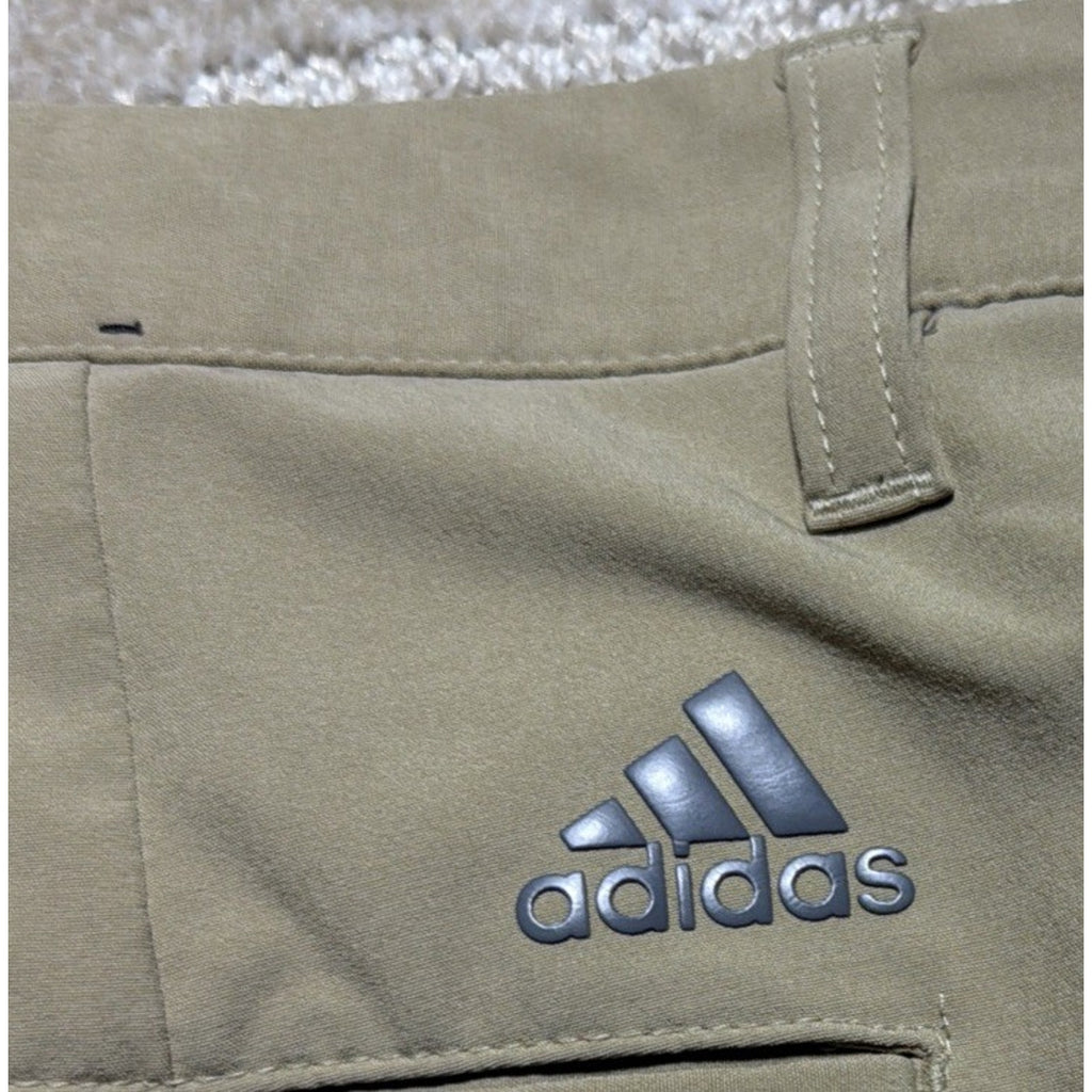 Adidas Golf Shorts Mens 34 Tan Tech Lightweight Moisture Wicking Active Chino