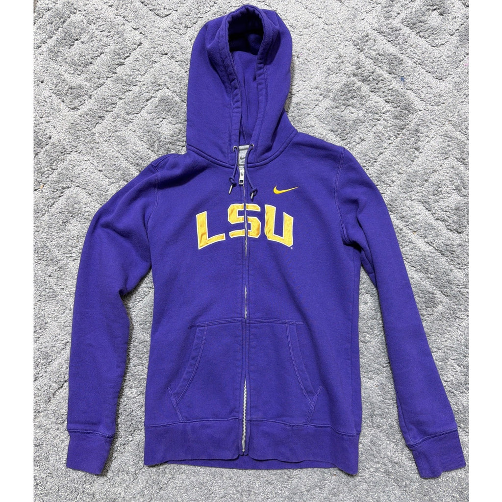 Nike LSU Hoodie Womens L Purple Gold Nike NCAA Full Zip Fleece Sweatshirt
