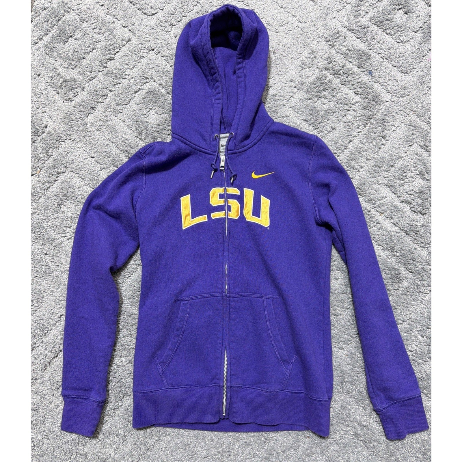 Nike LSU Hoodie Womens L Purple Gold Nike NCAA Full Zip Fleece Sweatshirt