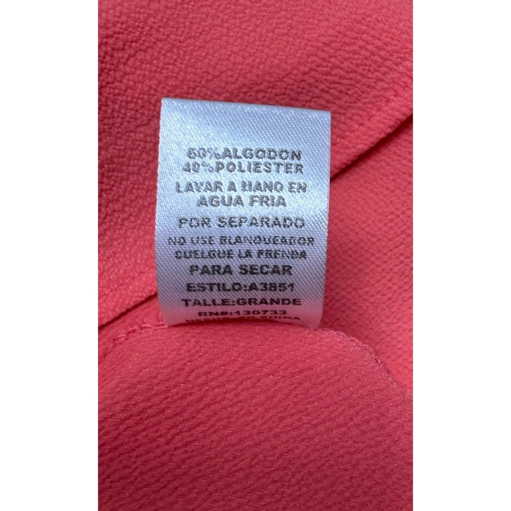 Umgee Women’s Blouse Sz L Pink Silk FlutterSleeve