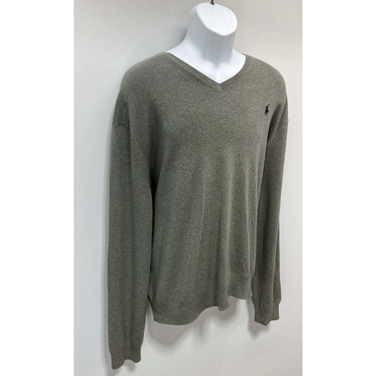 Polo Ralph Lauren Sweater V-Neck Long Sleeve Pima Cotton Green Men’s XXL