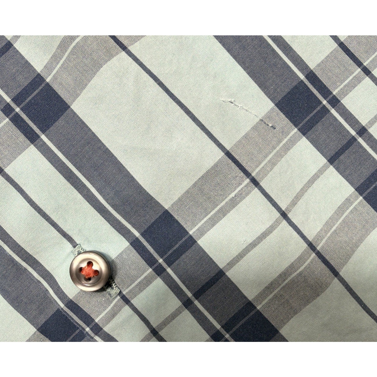 Tommy Bahama Blue Plaid Long Sleeve Button Up 100% Pima Cotton Mens Size L