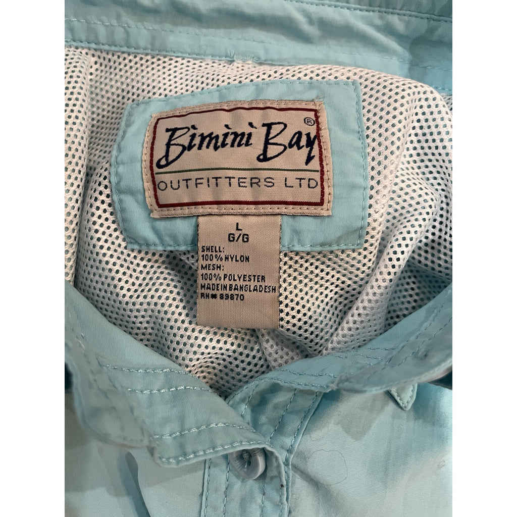 Bimini Bay vented top size L long roll tab sleeve button up 2 zip pockets