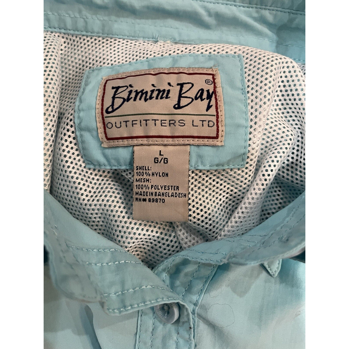 Bimini Bay vented top size L long roll tab sleeve button up 2 zip pockets