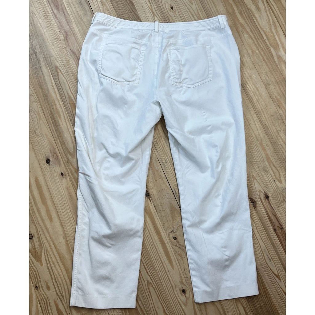 LRL Ralph Lauren Jeans Womens 20W White Denim Classic Straight Cotton Blend
