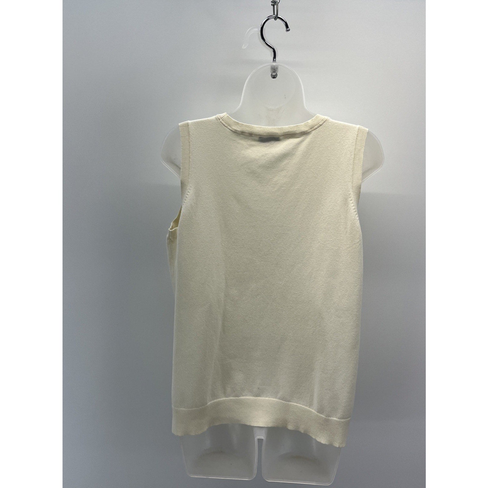 Talbots Women’s 1X Ivory Pima Cotton Sweater Vest