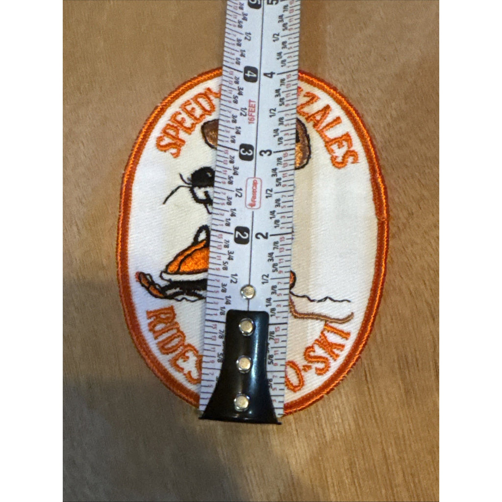 Vintage 1970s Speedy Gonzales Rides Moto-Ski Snowmobile Patch Sew On MINT