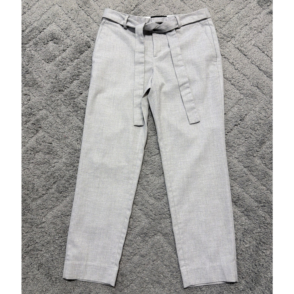 Banana Republic Womens 4 Avery Herringbone Tie Waist Tailored Ankle Pants
