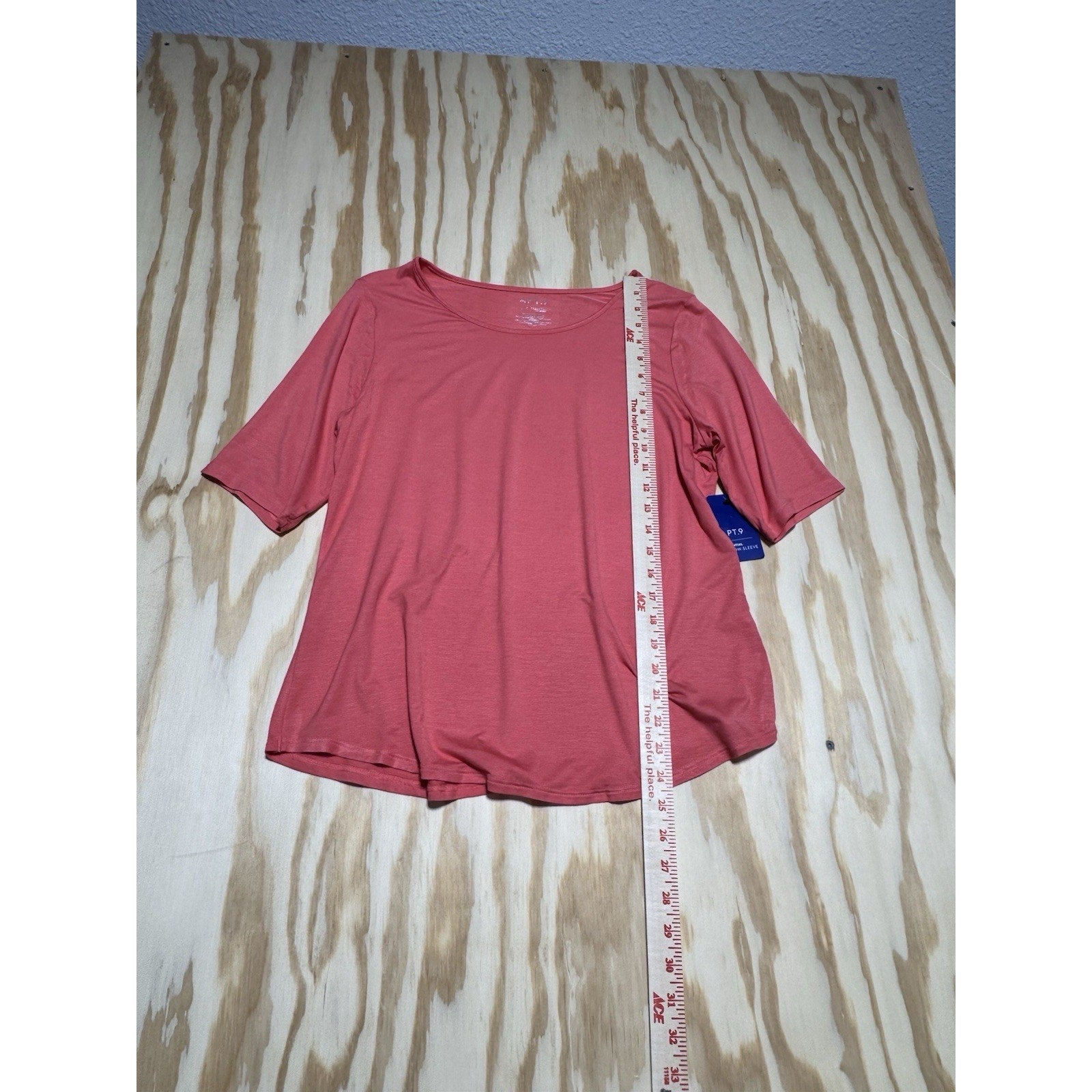 Apt. 9 Coral Elbow Sleeve Oversized Tee Top Women’s Large NEW with Tags