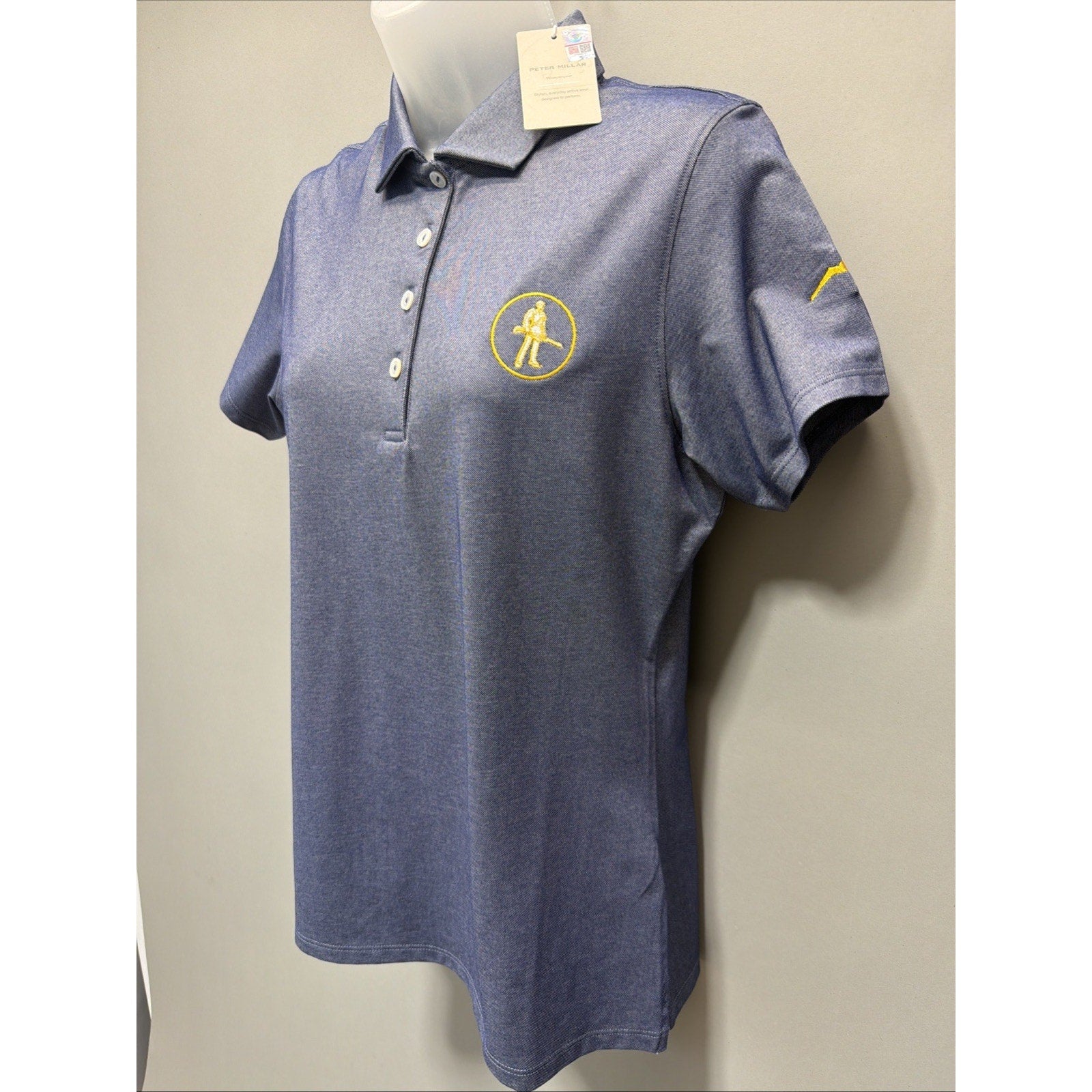 West Virginia Mount Polo Shirt Womens M NCAA Golf Peter Millar Performance New