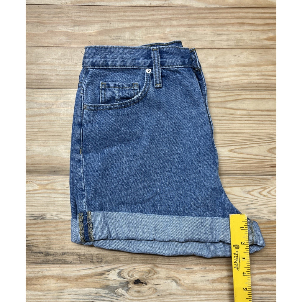 BDG Urban Outfitters Mom High Rise Cuffed Blue Denim Shorts Pockets Women’s 30