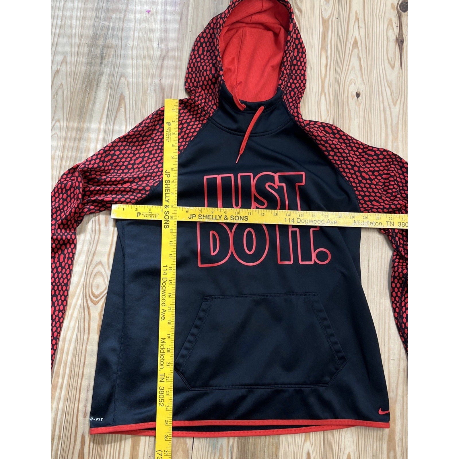 Nike Therma Fit All Time Just Do It Hoodie red black Size Large