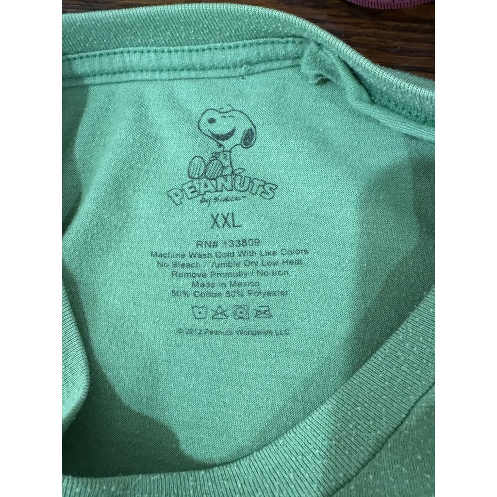 Y2K Vintage XXL Peanuts Snoopy Lucky Dog Clover Irish Short Sleeve Tee TShirt