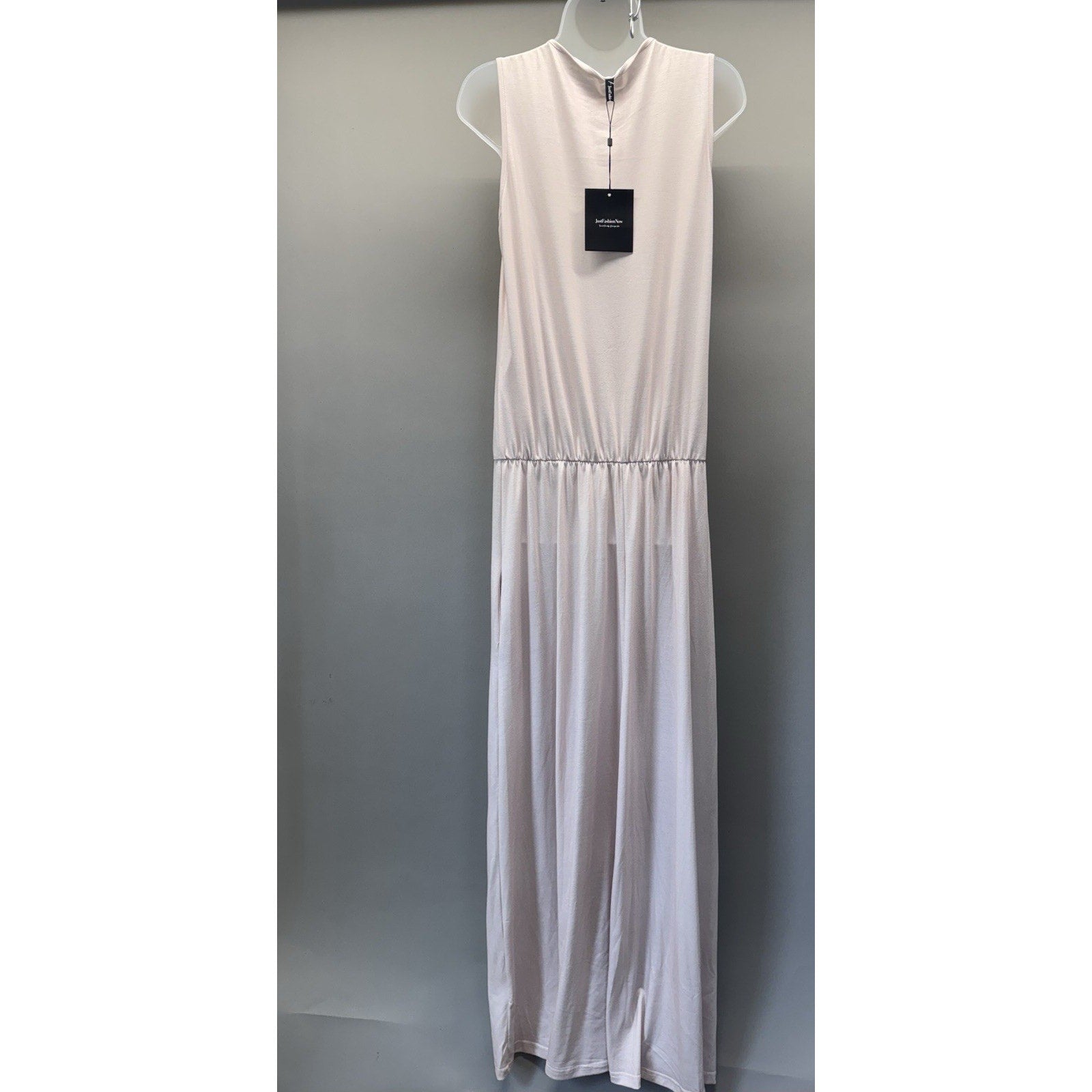 JustFashionNow Maxi Dress Womens Sleeveless Blush Pink Tulip Graphic Boho Casual
