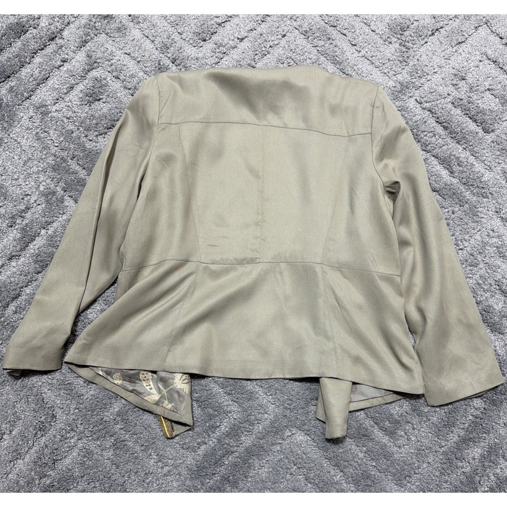 Chicos Novelty Sequin Embellished Military Style Jacket Size 3 New Msrp 159$