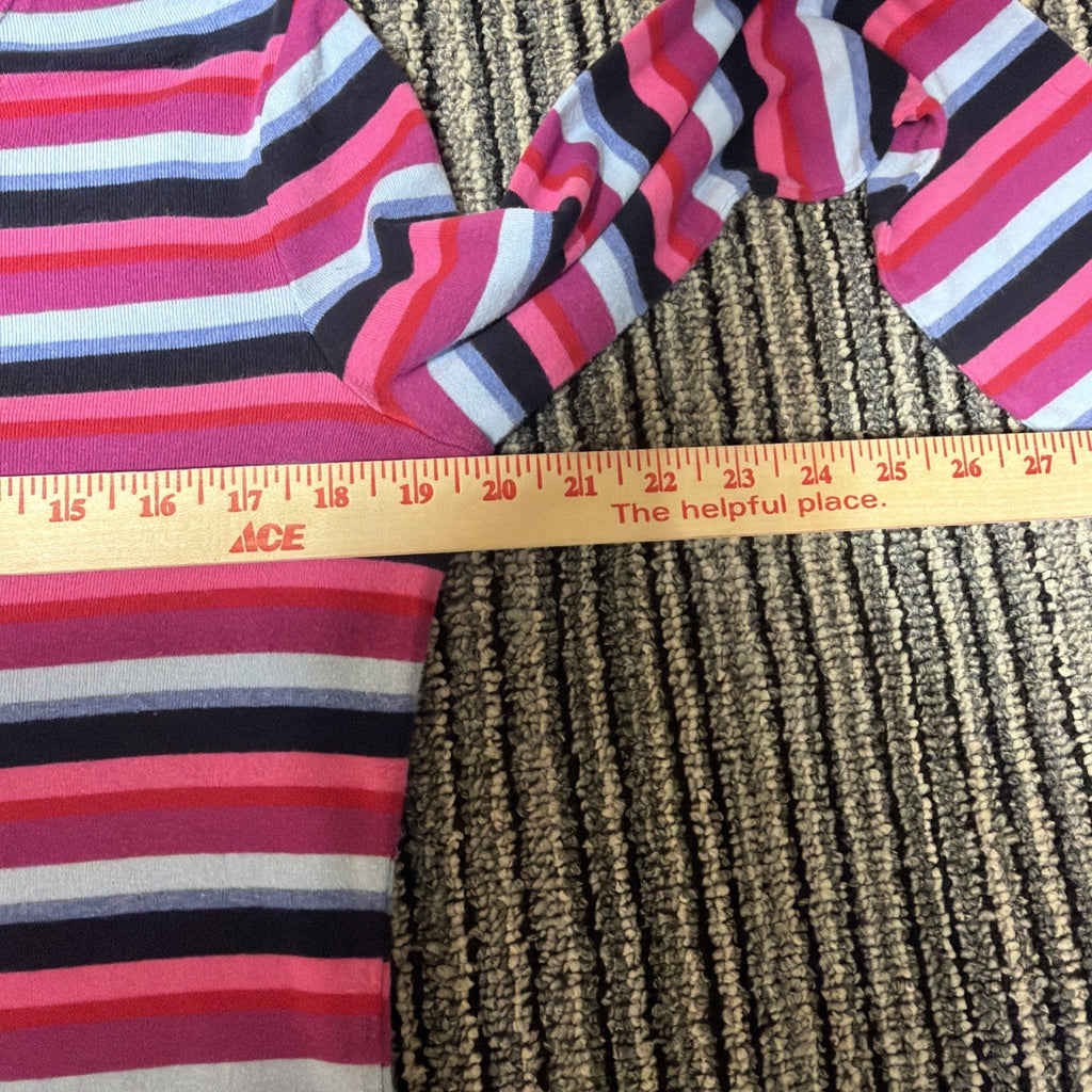 TALBOTS Plus 100% cotton Multicolor STRIPE Crew Neck TOP Tee Small