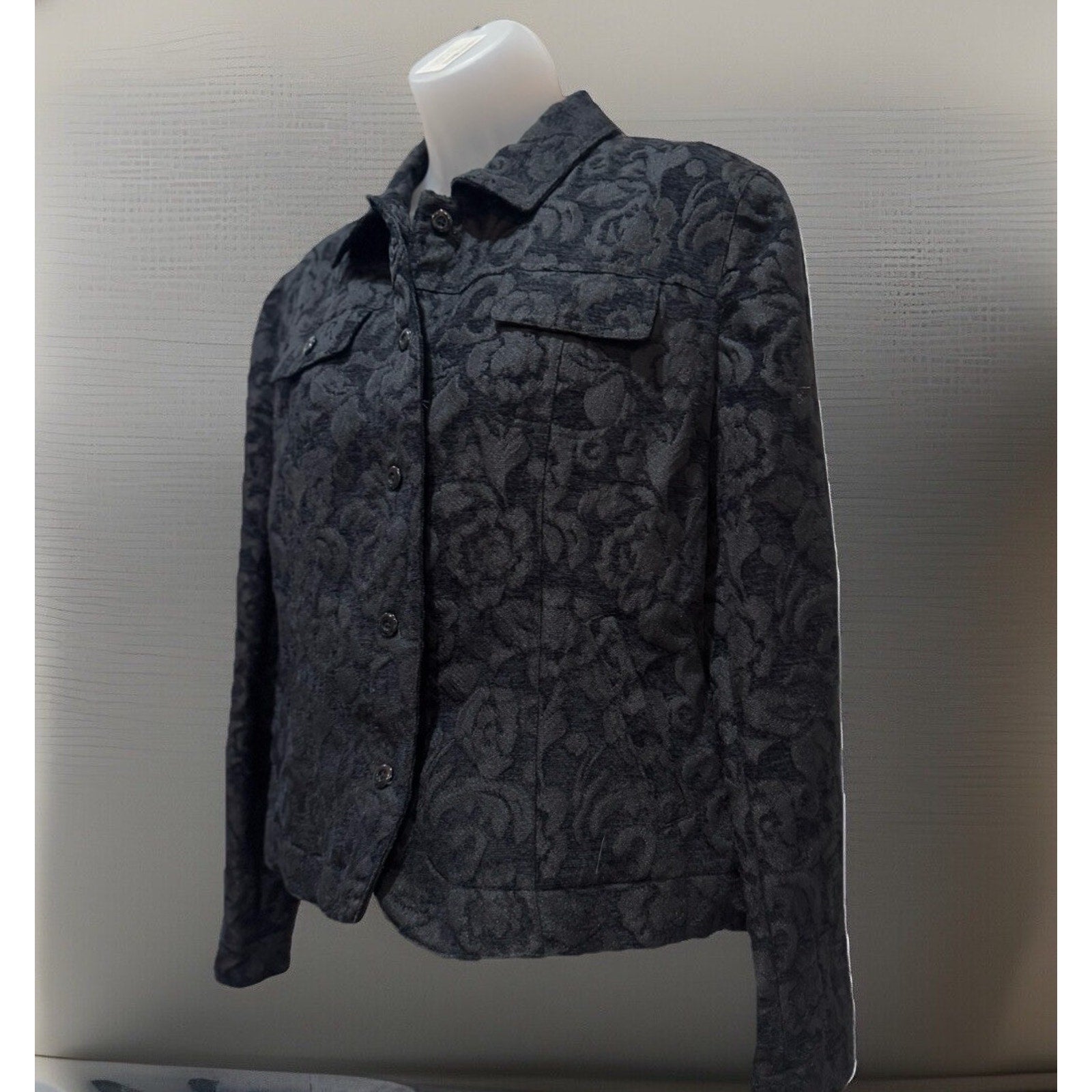 Croft & Barrow Brushed Corduroy Blazer Jacket Women's Large Black