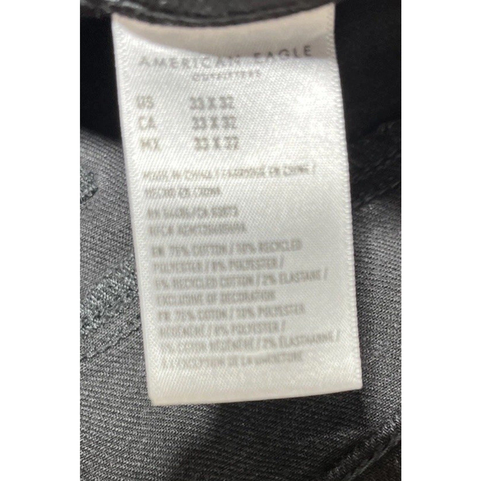 American Eagle ATHLETIC SKINNY Jeans Men’s 33x32 Black Wash Denim Airflex 360