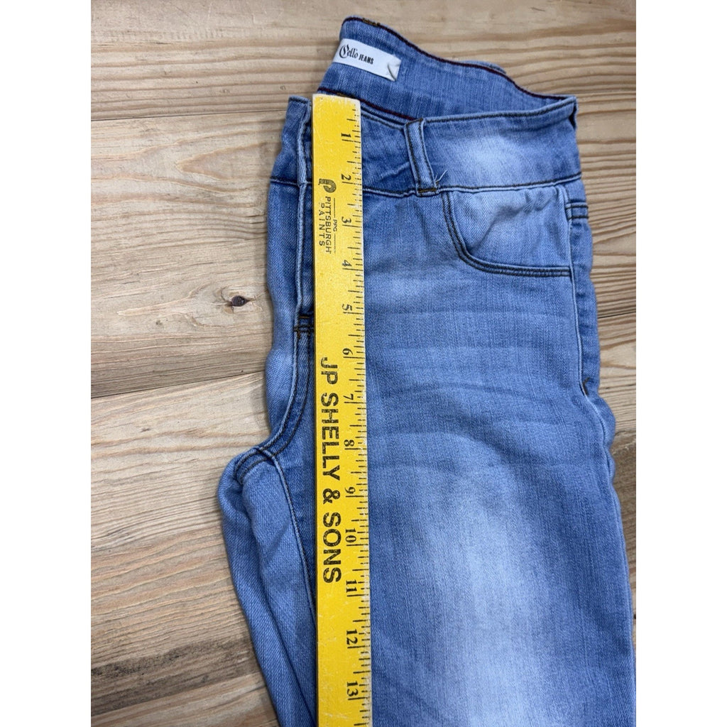 Cello Stretch Skinny Jeans Blue Denim Distress Ripped Ankle Pants Women’s Jr 5