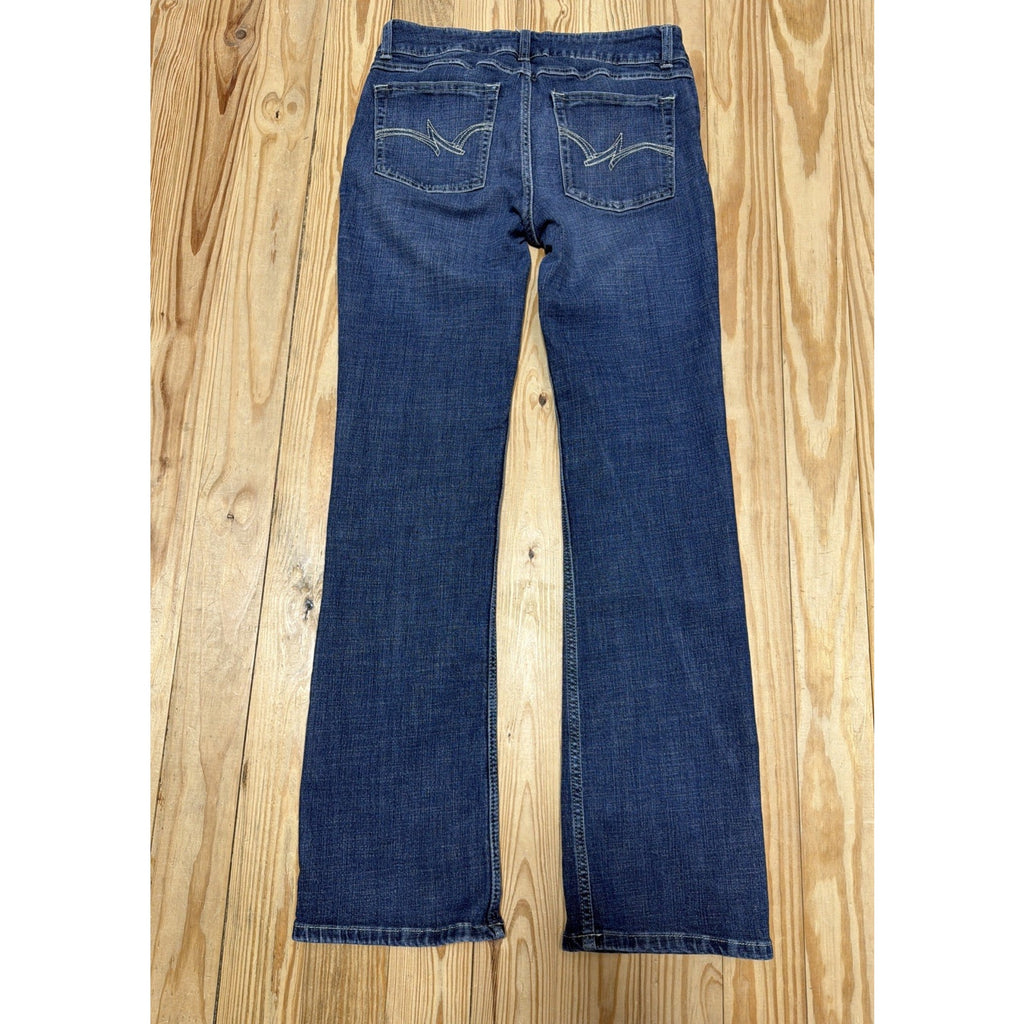 Wrangler Medium Wash Denim Jeans 5-Pocket Logo Accent Women 9x32