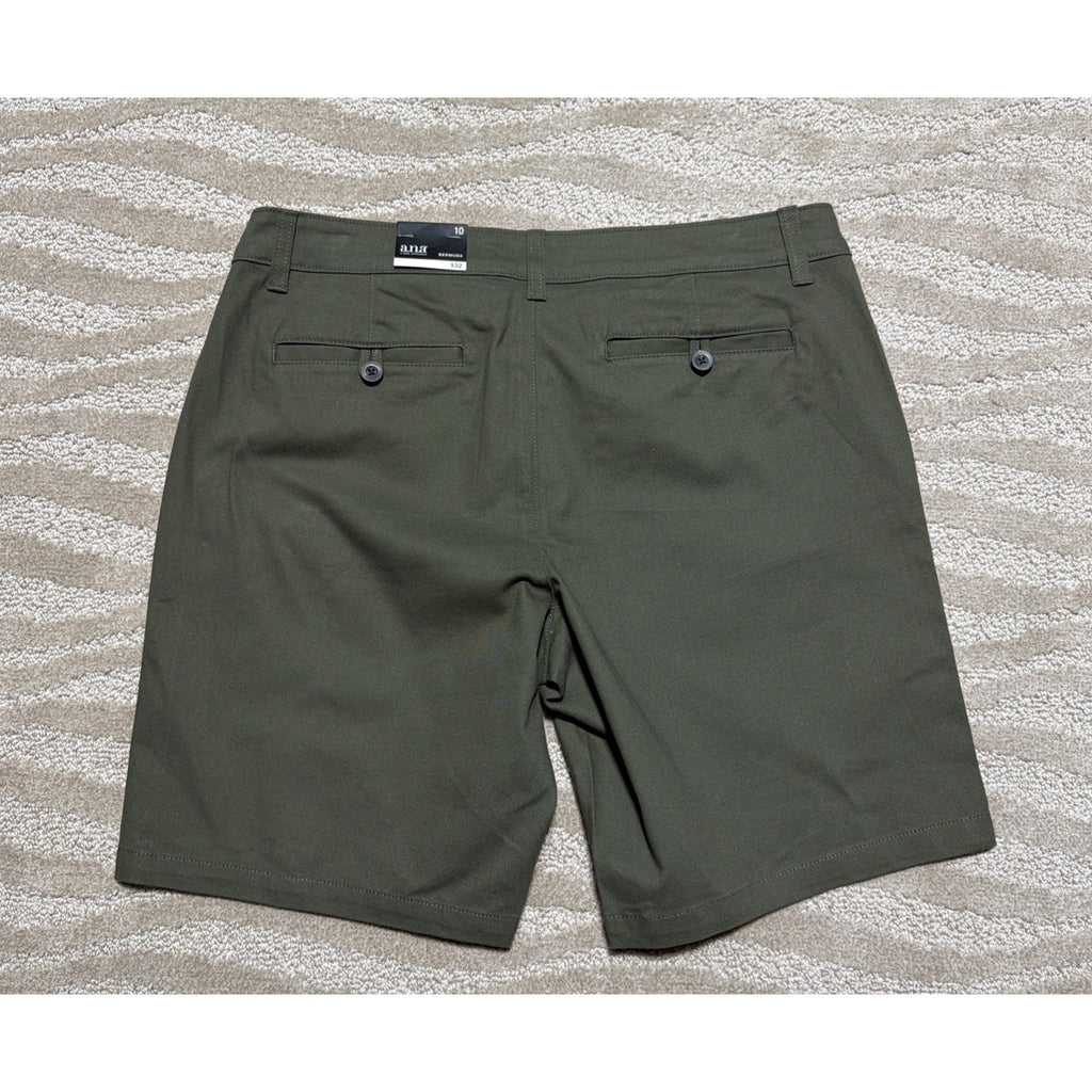 a.n.a. A New Approach Women's 10 Army Green Cotton Stretch Bermuda Shorts New
