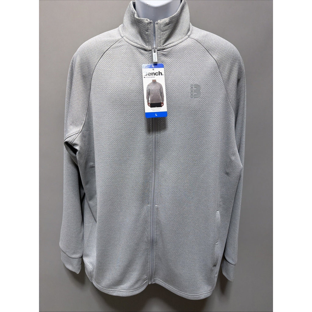 Bench Urbanwear Jacket Men L Gray Full Zip Moisture Wicking Activewear Athletic
