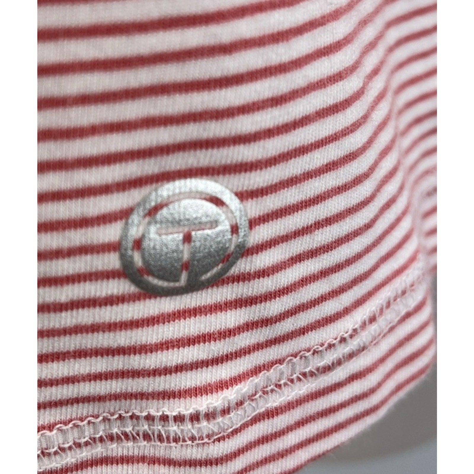 Talbots Size 1X Plus Cotton Pink/White Mix Stripe Pullover Tee Top Blouse