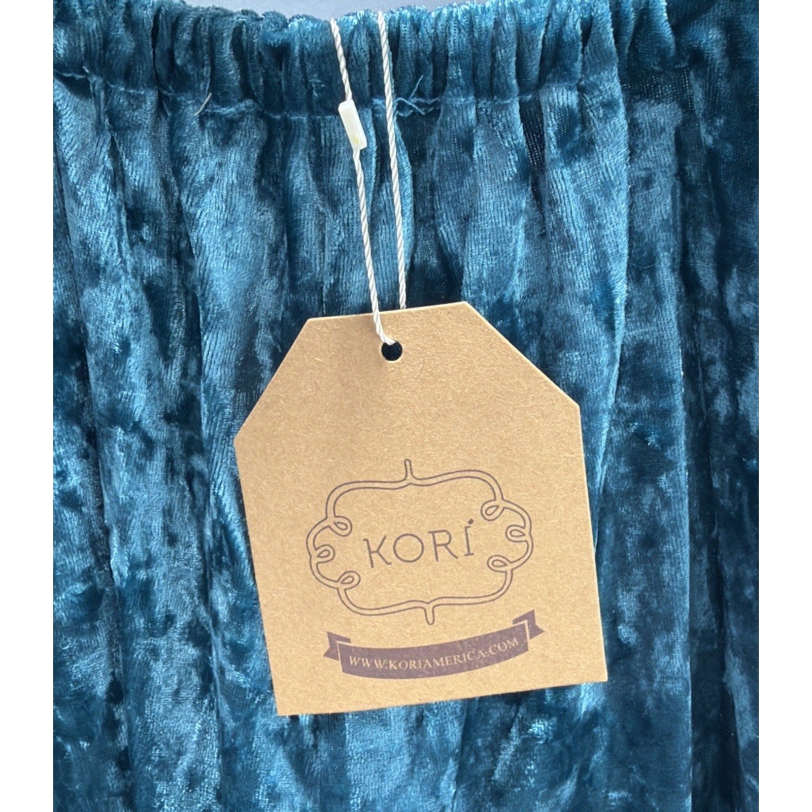 New! Kori America Romper Turquoise Velvet Bell Sleeve Mermaidcore Small Stretch