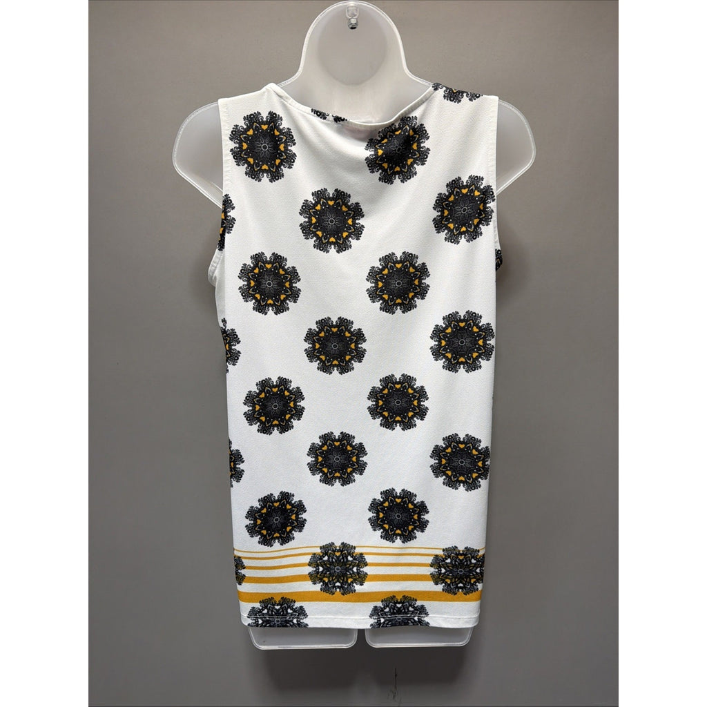 Isle By Melis Kozan Mixed Print Eclectic Artsy Boho Relaxed Tunic Button Top M