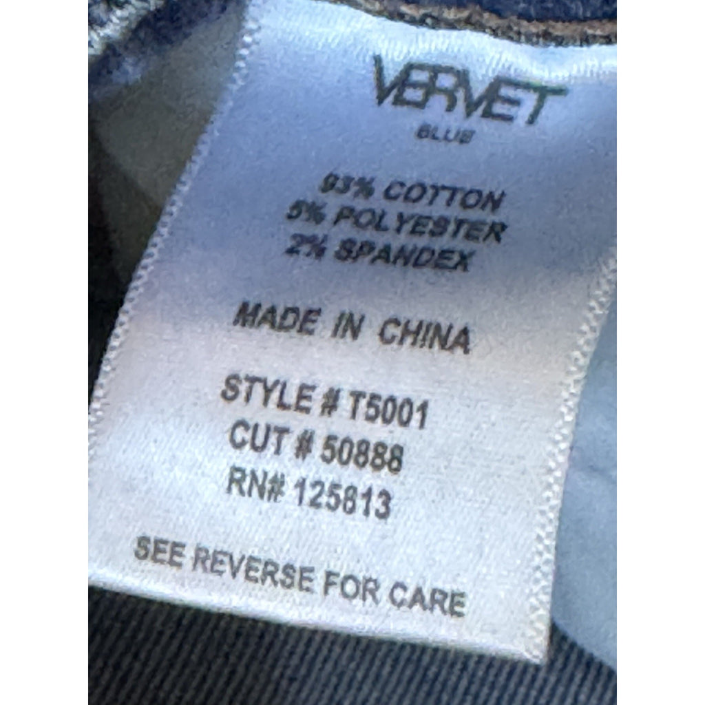 VERVET Jeans Womens 26 Distressed Skinny Straight Blue Denim Mid Rise Stretch