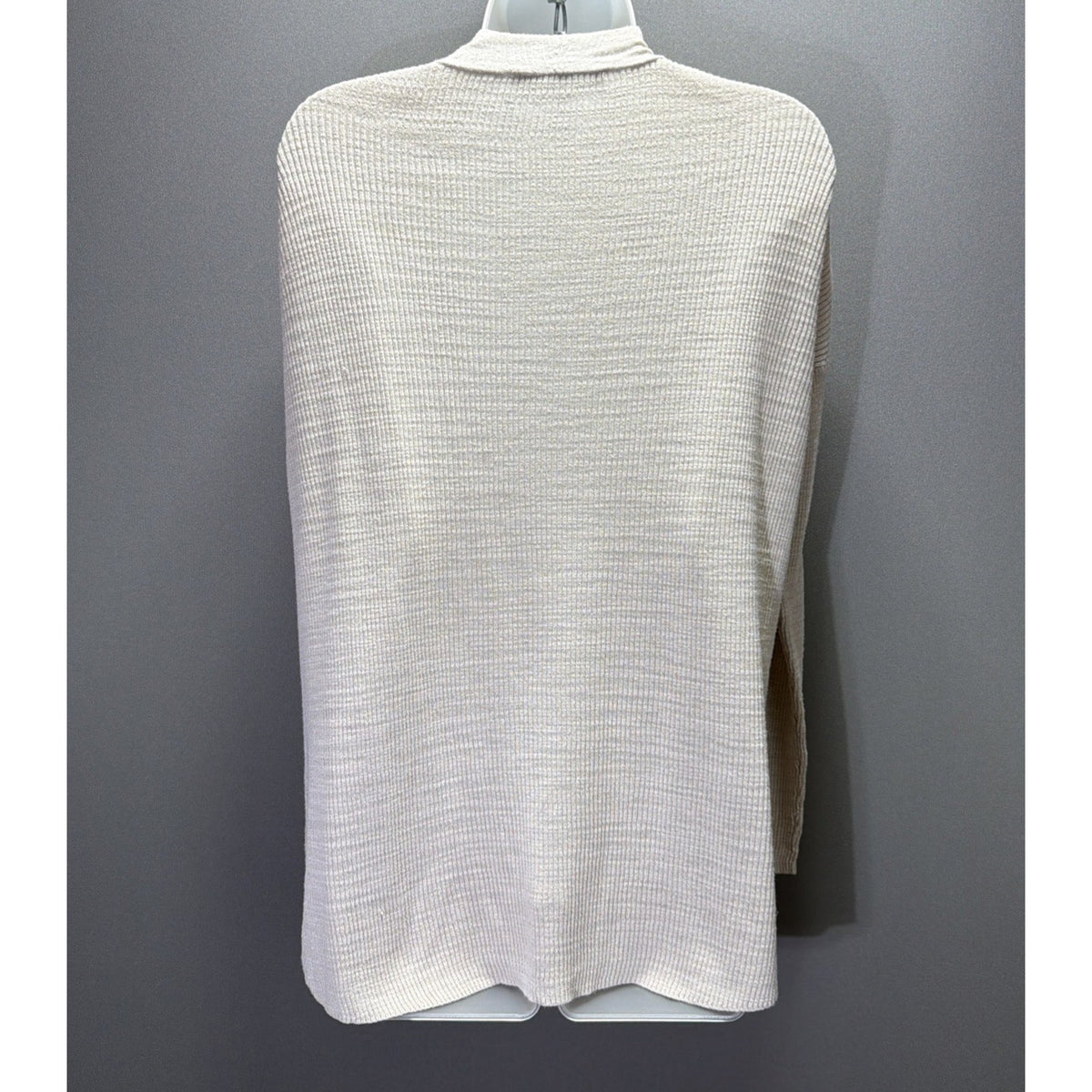 Ann Taylor LOFT Lounge Long Open Front Cardigan Sweater Sz M Ivory Pockets