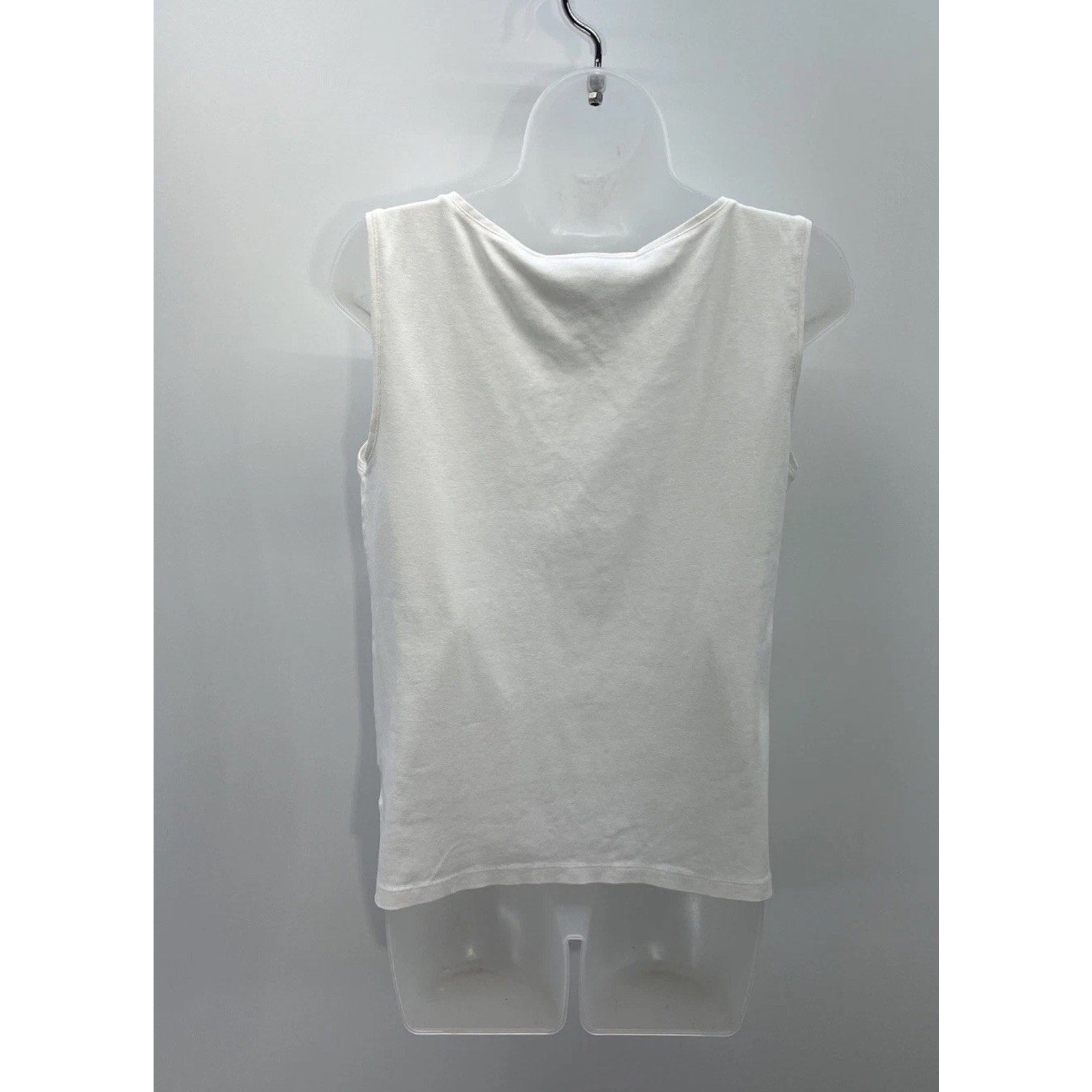 Karen Scott Women's White Sleeveless Ribbed Tank Top Size PL