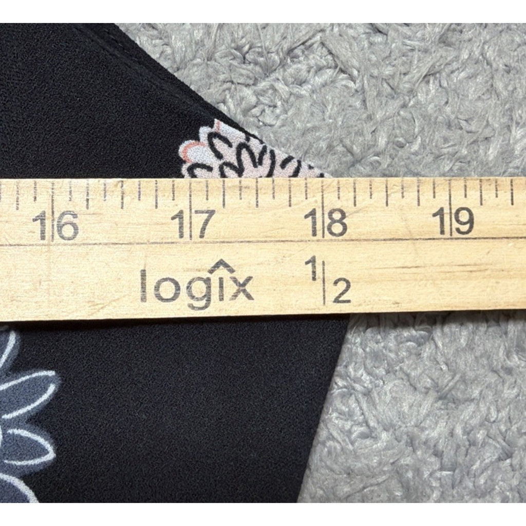 Ann Taylor Loft Black Floral Sleeveless Romper Jumpsuit Pockets Sz S Petite