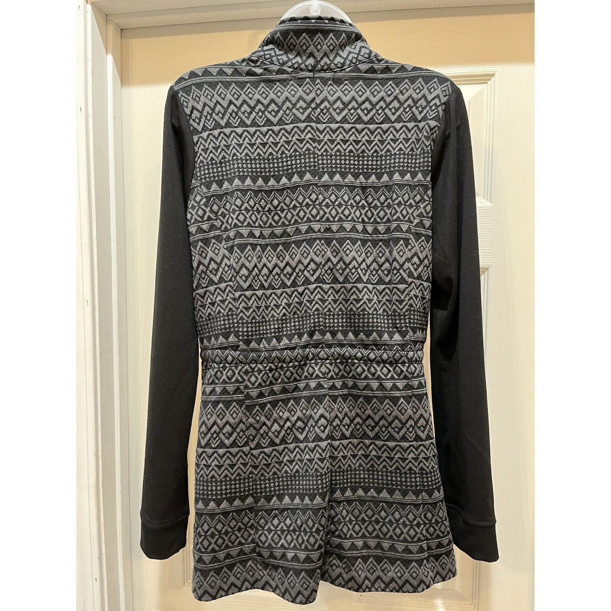 Maurices Jacket Size M Black Gray Geometric Zip Women's Lightweight Top