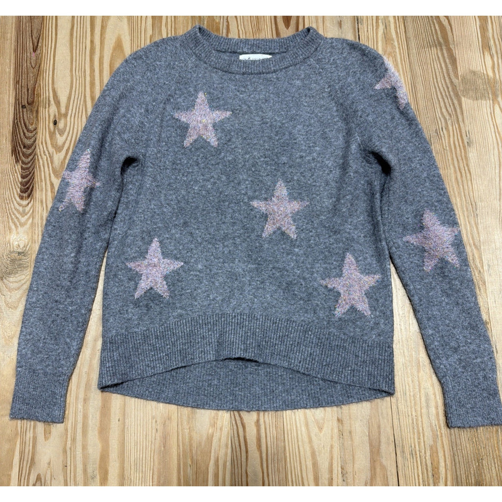 Lou & Grey for Loft Gray Shimmer Stars Women Super Soft Sweater Size XS