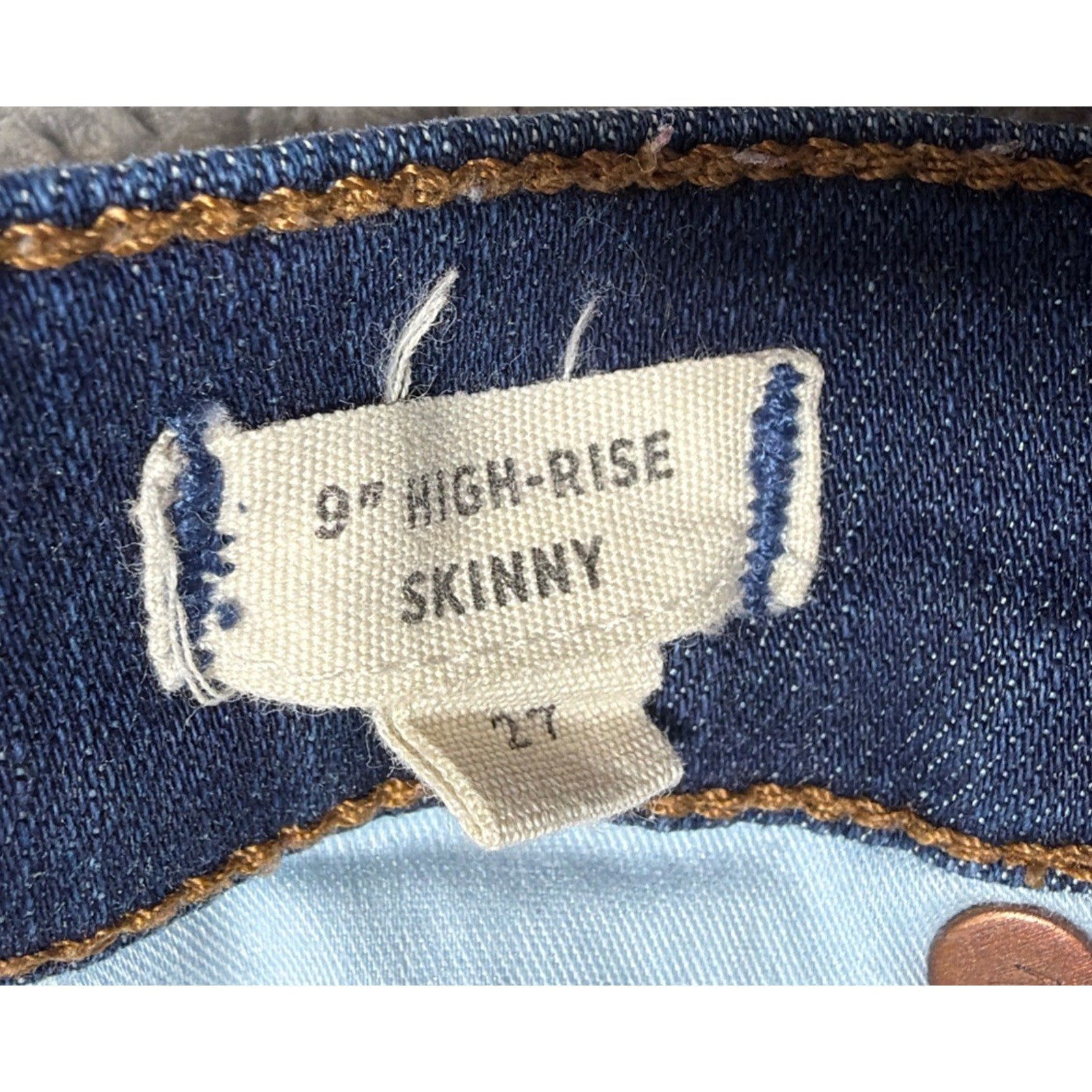 Madewell Jeans Womens 27 Blue Denim 9" High Rise Skinny Fit Casual