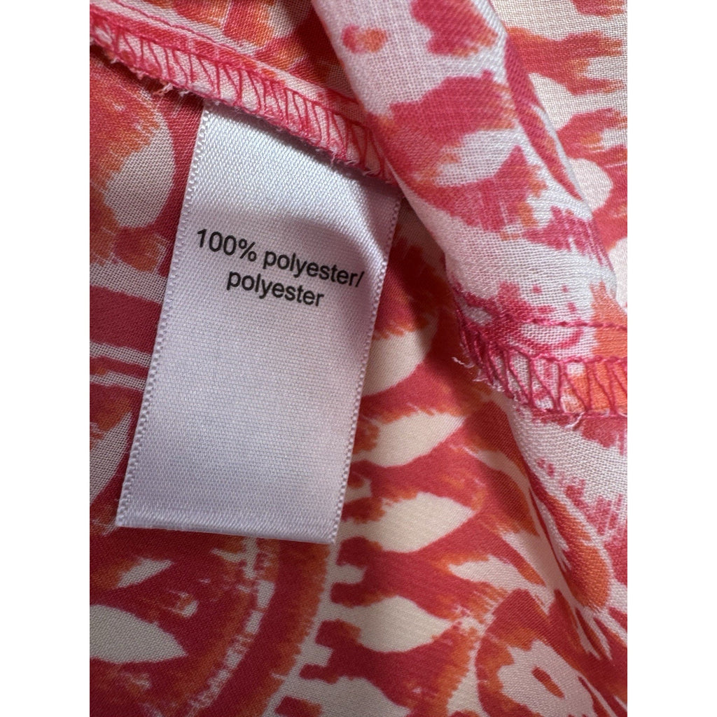 Maurices Women’s Large Sleeveless Button Front Hi Low Tank Top Pink Orange New