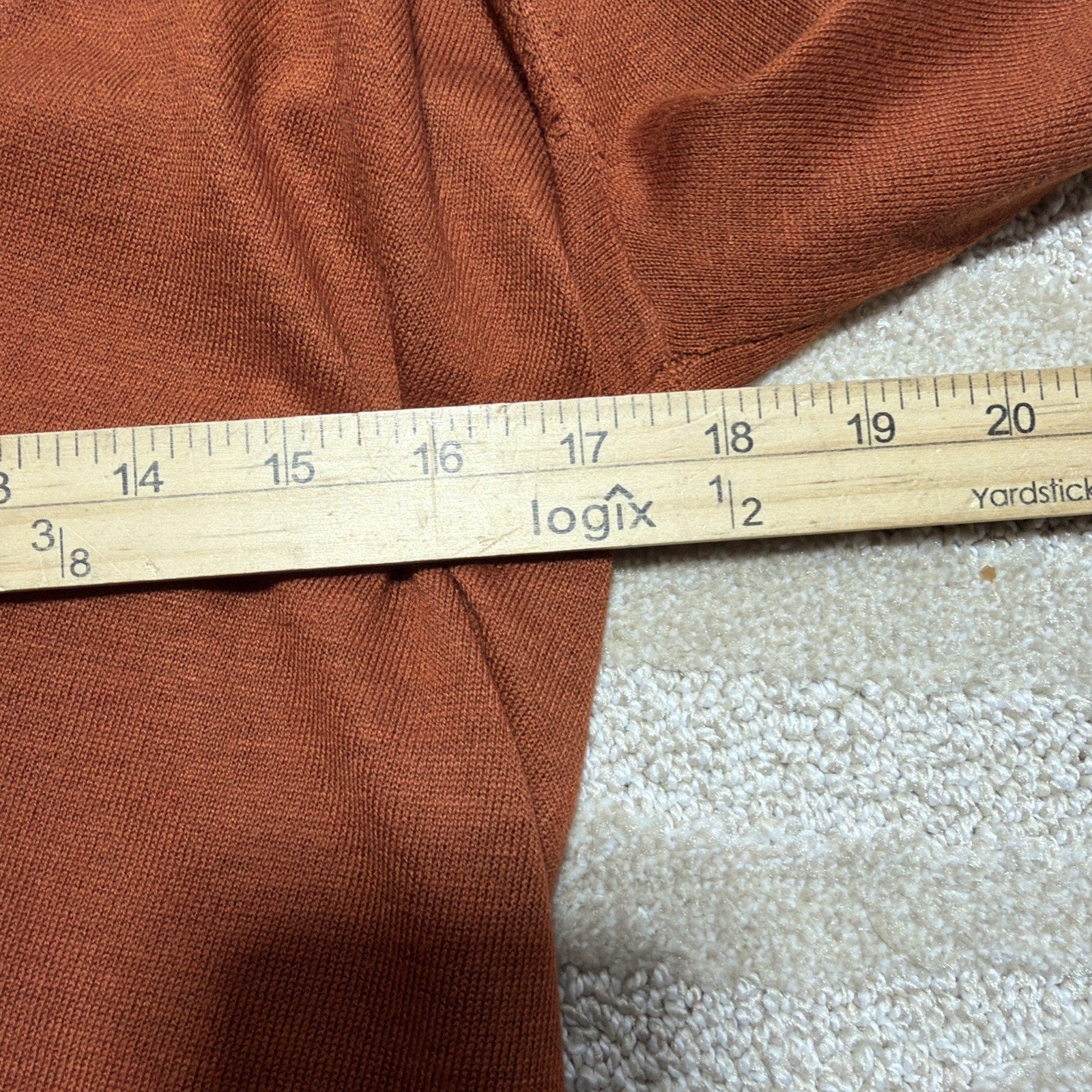 LOFT Women’s XS Rust Orange Long Cardigan Sweater V Neck Button Front Lightweigh