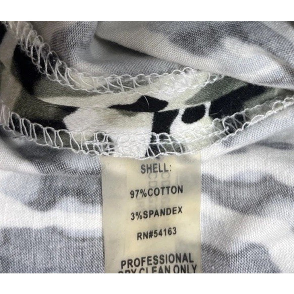 Calvin Klein Womens Sleeveless Animal Print Dress Pocket 1/2 Button Front Sz 10