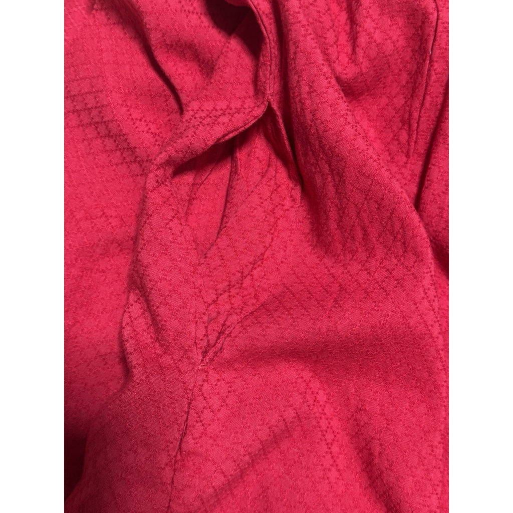NWT Knox Rose Dress Large Red Textured Tie Neck Flutter Sleeve Tiered Midi Boho