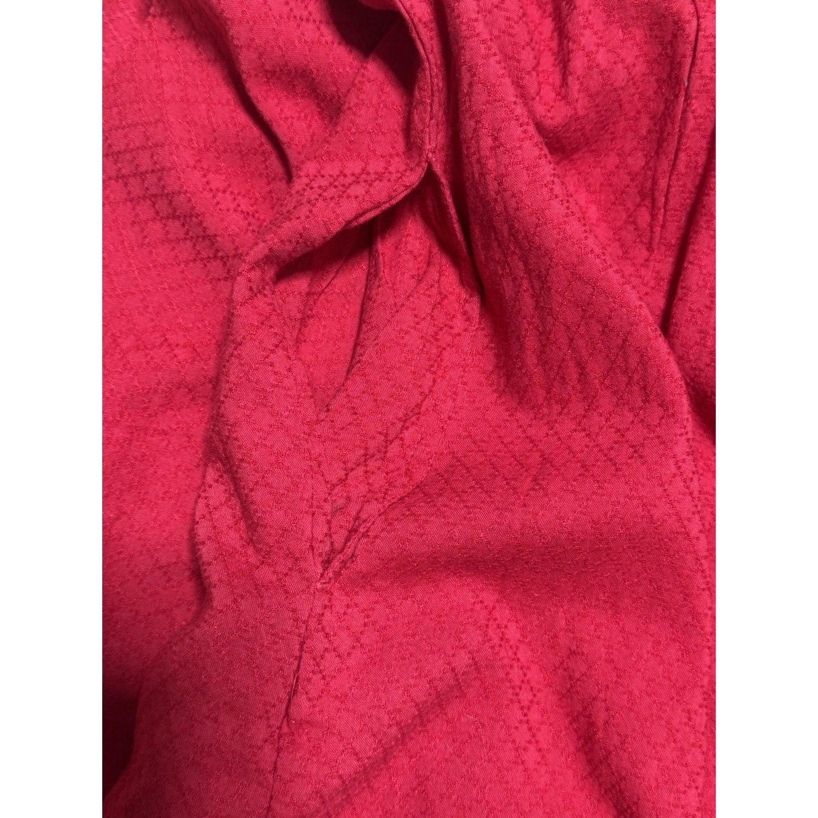NWT Knox Rose Dress Large Red Textured Tie Neck Flutter Sleeve Tiered Midi Boho