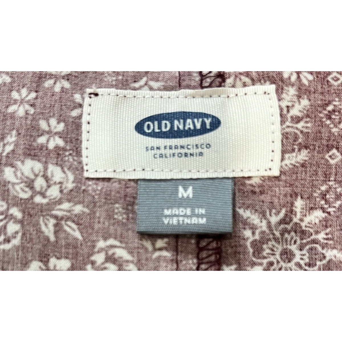Old Navy Burgundy 3/4 Sleeve Floral Sheath Midi Dress Women's Size Medium