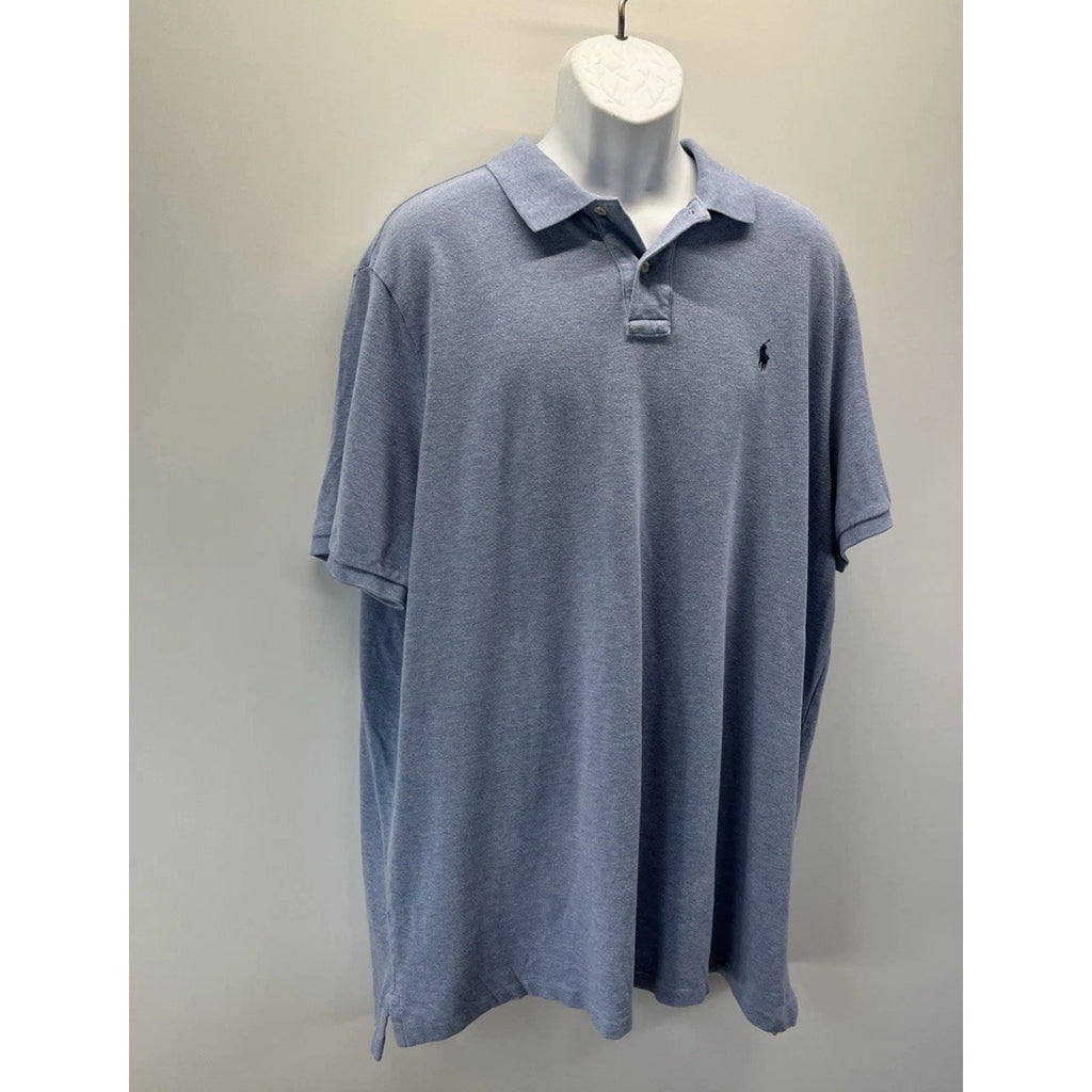 Polo Ralph Lauren Men's Short Sleeve Polo Shirt 2XL Blue Cotton Blue Pony