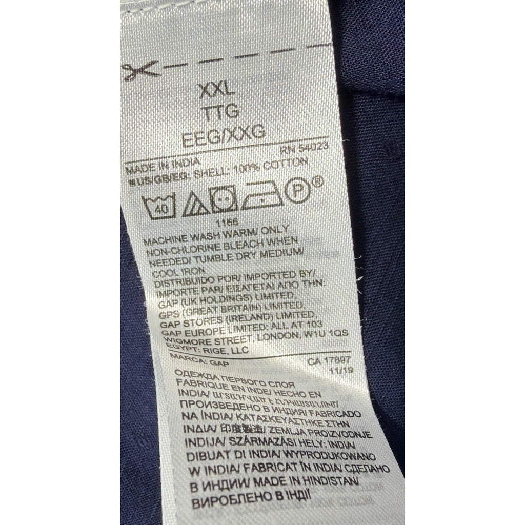 Gap Shirt Womens XXL Blue Button Up Embroidered Swiss Dots Top Casual Boho New