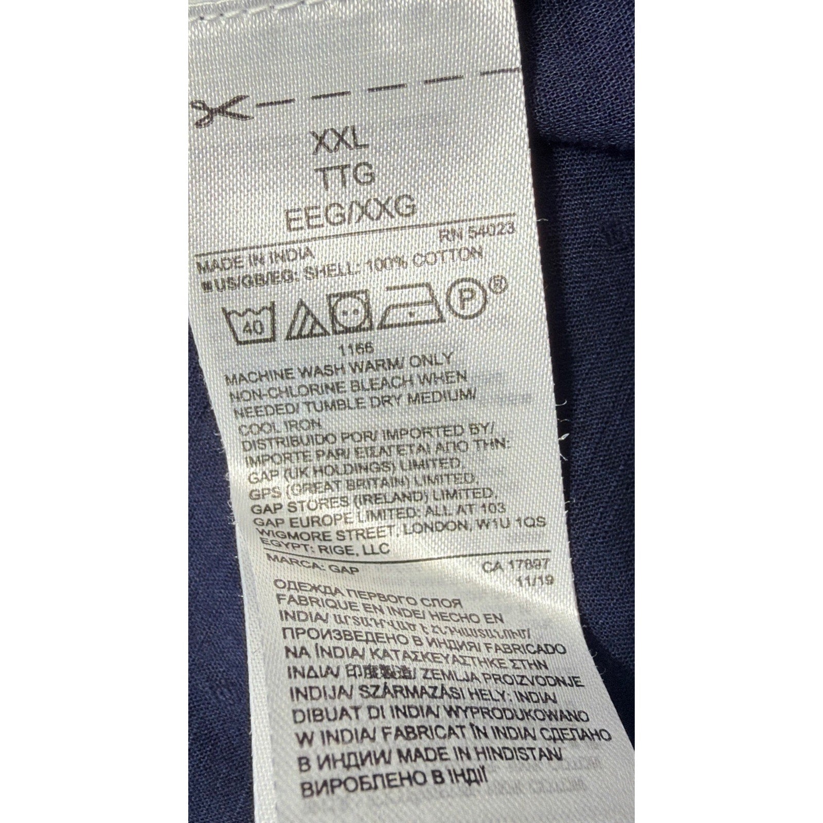 Gap Shirt Womens XXL Blue Button Up Embroidered Swiss Dots Top Casual Boho New