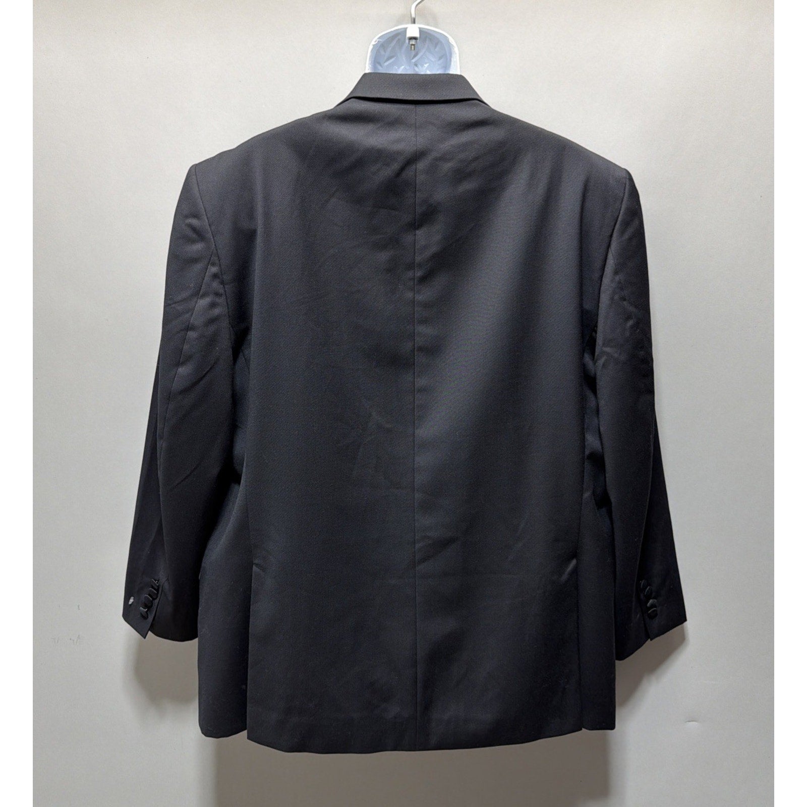 Calvin Klein Black Tuxedo Jacket 48R Slim Fit Wool Stretch Satin Lapel NWT $450